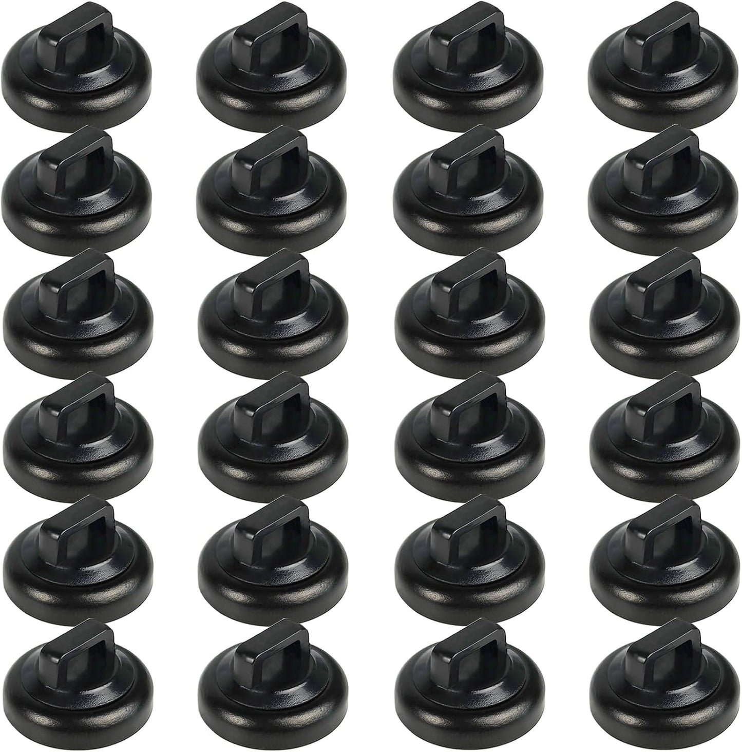 Magnet Zip Tie Mount Magnetic Zip Ties Mount Clips Base Holder Strong Multipurpose Wire Cable Holder Mount Wire Clips Management for Home Office Marine Electrical Wiring (Black, 24 Piece)