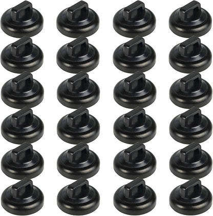 Magnet Zip Tie Mount Magnetic Zip Ties Mount Clips Base Holder Strong Multipurpose Wire Cable Holder Mount Wire Clips Management for Home Office Marine Electrical Wiring (Black, 24 Piece)