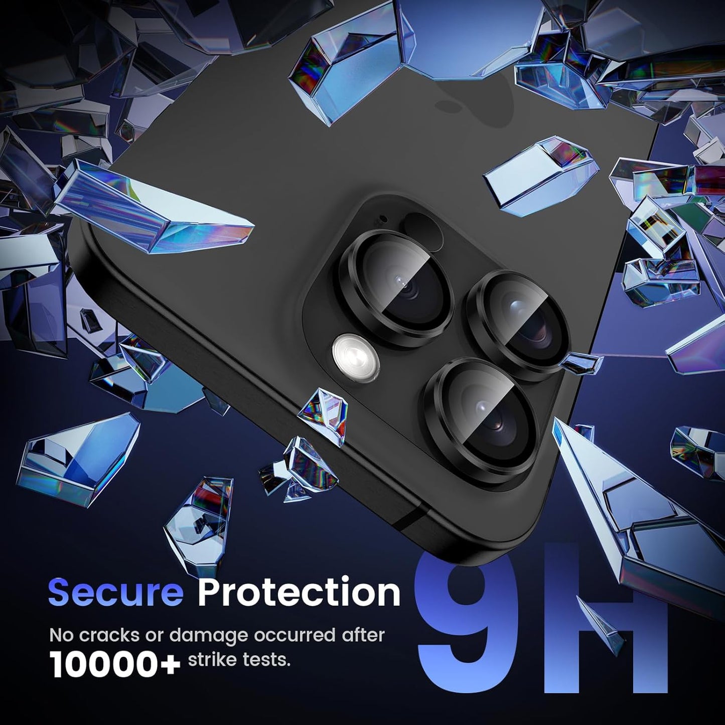 Tensea Camera Lens Protector Compatible for iPhone 16 Pro Max/16 Pro/14 Pro Max/14 Pro, Metal Aluminum Alloy Tempered Glass Cover Camera Screen Protector Accessories, Case Friendly