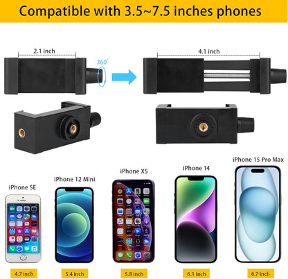 Portable Flexible Cell Phone Holder Stand for Treadmill/Stroller/Elliptical/Car/Bike/Shopping Cart,Compatible with 3.5~7.5" iPhone/Smartphone, 27.5 inch/70cm Long Arm for Cellphone