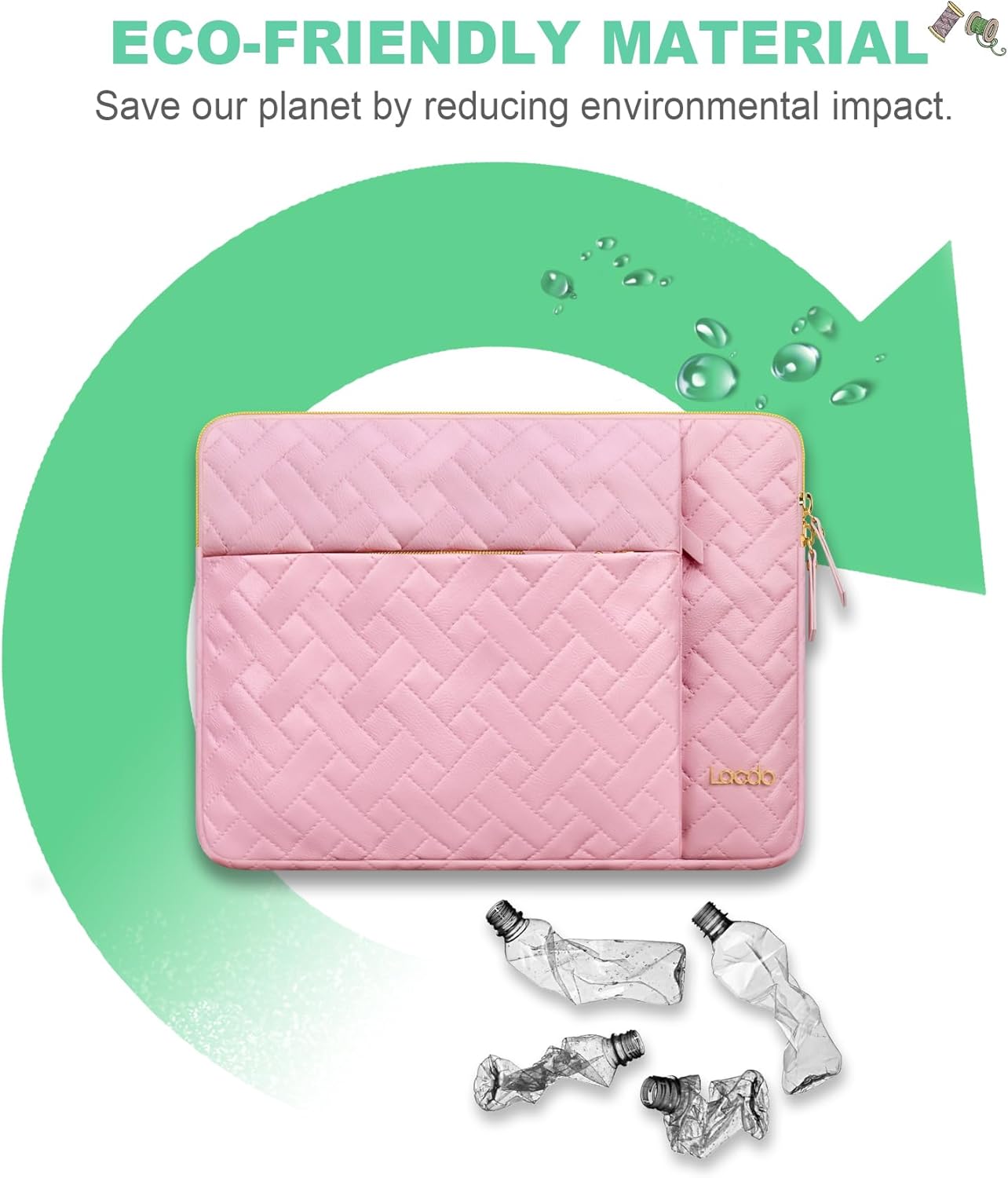 Lacdo Laptop Sleeve Case for 15 inch New MacBook Air M4 A3241 2025, M3 A3114, M2 A2941 2024-2023, 15 inch MacBook Pro A1990 A1707, Dell XPS 15 Plus Computer Bag with Accessory Pocket, Sakura Pink