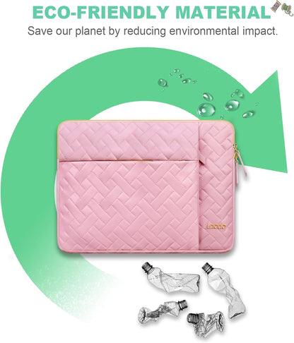 Lacdo Laptop Sleeve Case for 14 inch New MacBook Pro M4/M3/M2/M1 Chips Pro Max A3112 A3401 A3185 A2918 A2992 A2779 A2442 2024-2021, 13.8 inch Surface Laptop 7th Copilot+PC Computer Bag, Sakura Pink