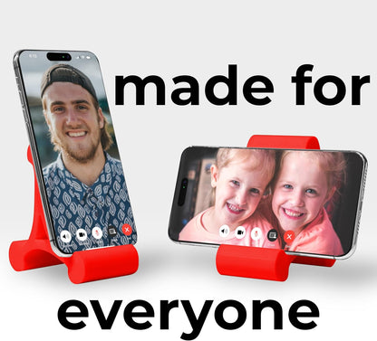 Skalene Phone Stand - 100% Silicone Rubber, Adjustable Phone Holder, Prop, Rest - Desk, Office, Home, Kitchen Accessory (Flash Red)