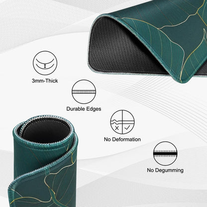 JIKIOU 3 Pack Mouse Pad with Stitched Edge, Comfortable Mouse Pads with Non-Slip Rubber Base, Washable Mousepads Bulk with Lycra Cloth, Mouse Pads for Computers Laptop Mouse 10.2x8.3x0.12in Leaf