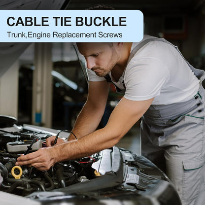 Nylon Universal Cable Tie Buckle,New Multifunctional Cable Tie Buckle for Car Daily Repair,Heavy Duty Self-Locking Nylon Zip Ties Holder,UV Resistant Zipties for Car Daily Auto Fixing (50pcs)