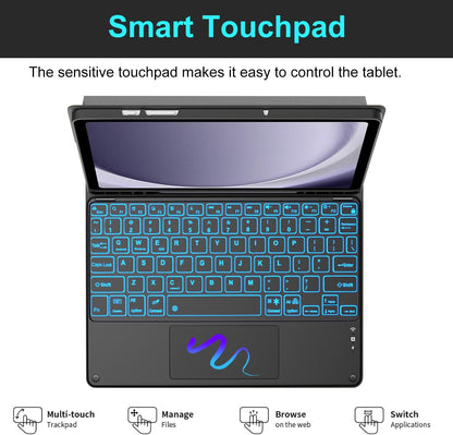 Backlit Touchpad Keyboard Case for Samsung Galaxy Tab A9 Plus 5G 11 Inch 2023 Model (SM-X210/X215/X216/X218), Magnetic Detachable Keyboard Cover with S Pen Holder for Galaxy Tab A9+ 11", (Black)