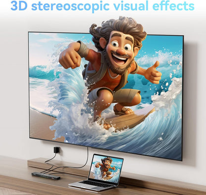 HDMI Splitter 1 in 16 Out, 16 Port HDMI Splitter Support 4Kx2K@30Hz Duplicate/Mirror, HDM 1.4, EDID, 3D Video Play, 10.2Gbps, HDCP, Deep Color 24bit/36bit