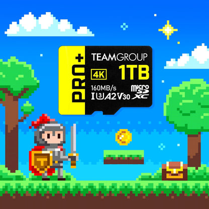 TEAMGROUP A2 Pro Plus Card 2TB Micro SDXC UHS-I U3 A2 V30, R/W up to 160/110 MB/s for Nintendo-Switch, Steam Deck, Gaming Devices, Tablets, Smartphones, 4K Shooting, with Adapter TPPMSDX2TIA2V3003