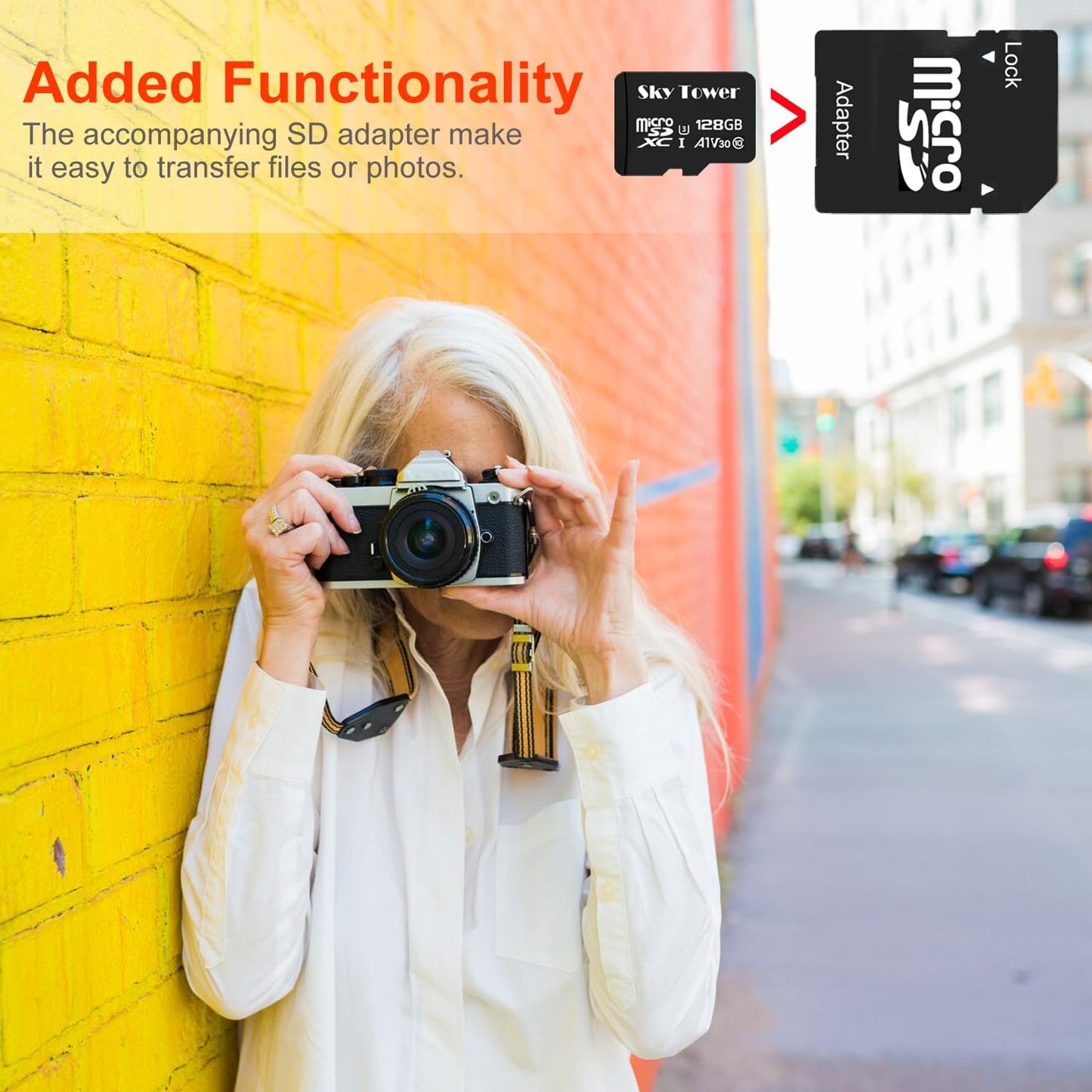 Sky Tower Ultra microSDXC microSDHC UHS-I Memory Card with Adapter [New Version] Flash Memory Card - Up to 100MB/s, U1, Class10, V10, A1, High Speed TF Card (128GB Micro SD Card 2 Pack)