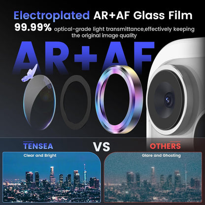 Tensea Camera Lens Protector Compatible for iPhone 16 Pro Max/16 Pro/14 Pro Max/14 Pro, Metal Aluminum Alloy Tempered Glass Cover Camera Screen Protector Accessories, Case Friendly
