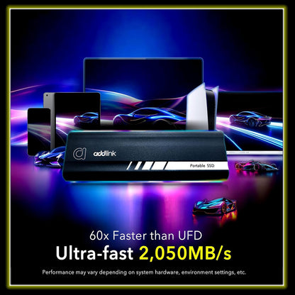 Addlink P21 1TB Portable External SSD, Up to 2,000MB/s Read, USB 3.2 Gen 2x2, Lightweight Storage for Photography, Video, Gaming and Fast backups, for PC Laptop Mac Windows Linux Android PS4 PS5