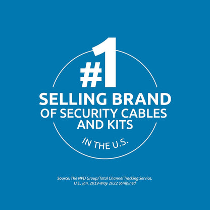 Kensington Universal 3-in-1 Keyed Laptop Locking Cable, Computer Security Keyed Lock, T-bar, Nano, Wedged-shaped (K62318WW)