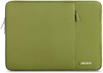 MOSISO Laptop Case 13.3 inch, 13-13.3 inch Laptop Sleeve Compatible with MacBook Air/Pro 13 / Pro 14, HP Dell ASUS Lenovo Notebook, Polyester Vertical Computer Sleeve Bag with Pocket, Chartreuse