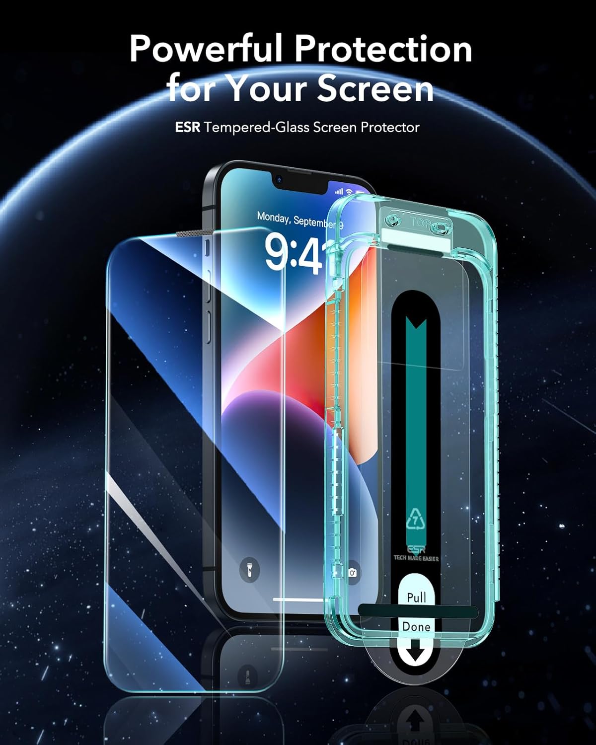 ESR 3 Pack for iPhone 13 Pro Max/iPhone 14 Plus Screen Protector, [9H Hardness] [Military Grade Shatterproof] Tempered Glass Film with Flawless Fit Tray