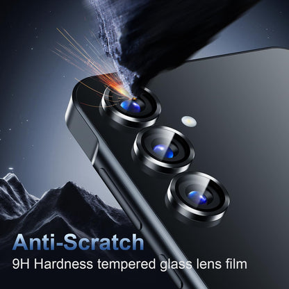 Korecase for Galaxy S25 Plus Camera Lens Protector, 9H Tempered Glass Anti Scratch Camera Screen Protector Shockproof Film Shcokproof Metal Ring Lens Protecor for Galaxy S25+Plus (Black)