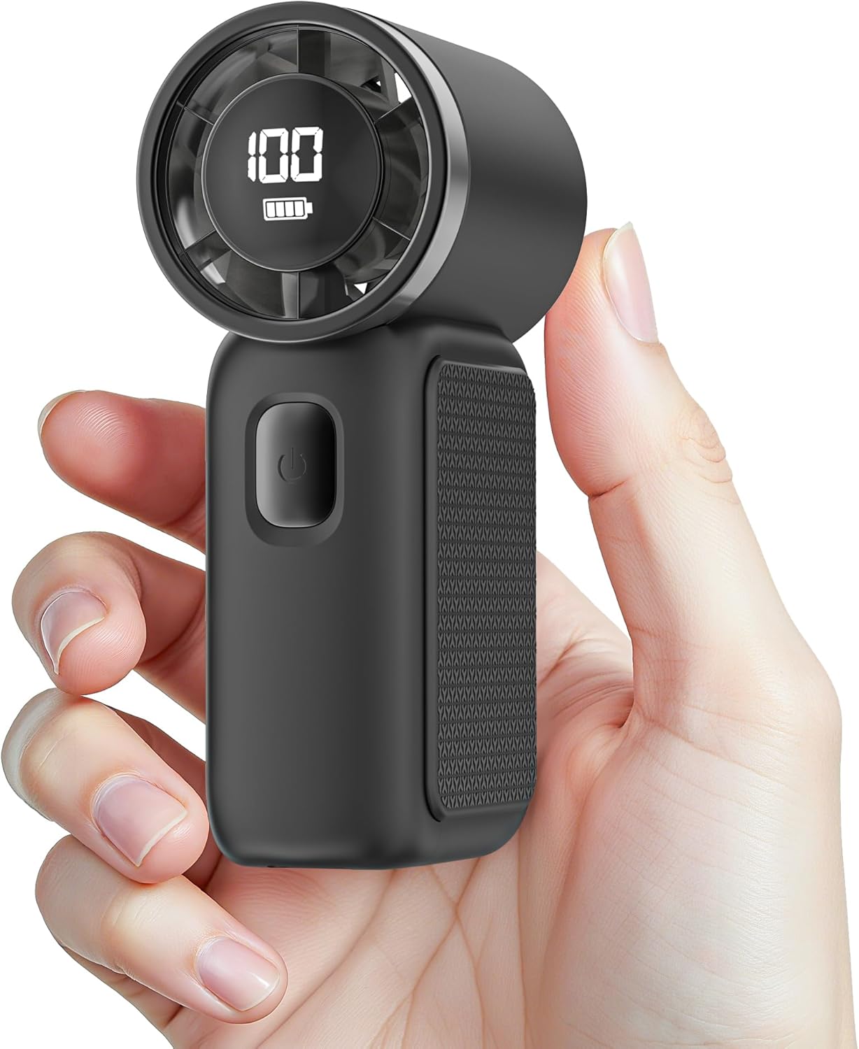 Portable Handheld Mini Fan, 6 Gear Wind, Hand Small Travel Personal Held Fans, Rechargeable Turbo Fan, Gifts for Women Men, for Camping Vacation Outdoor (black)