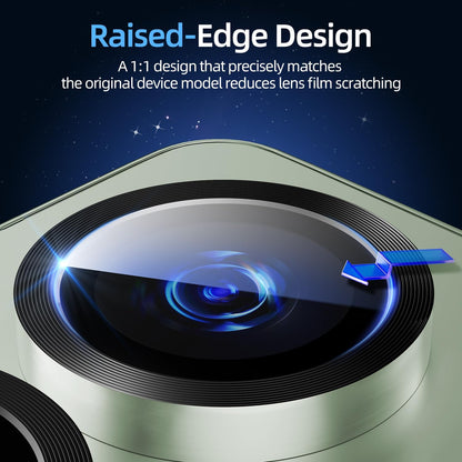 X-it Camera Lens Protector for Samsung S25, 9H Tempered Glass, Independent Metal Aluminum Edge Original Protection Design, Suitable for Phone Case, Anti-scratch, Anti-reflective,Mint