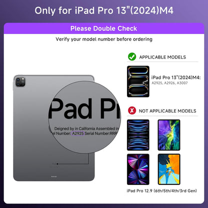 Transparent Case with Keyboard for 2024 iPad Pro 13 inch (M4), iPad Pro 13,7-Color Backlit,Magic Wireless Keyboard, 360°Rotating,Multi-Touch trackpad,Pencil Holder,with Shortcuts,Purple