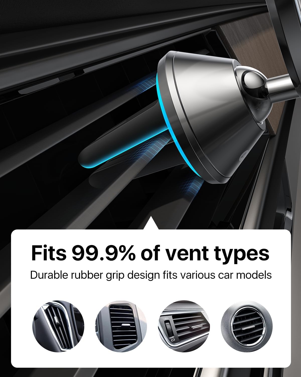 andobil for Magsafe Car Mount [Strongest Magnet, Easy Installation] All Metal Magnetic Car Phone Holder for Samsung Galaxy S25, 360° Air Vent Car Phone Mount, Fits for iPhone 16/15, and MagSafe Cases