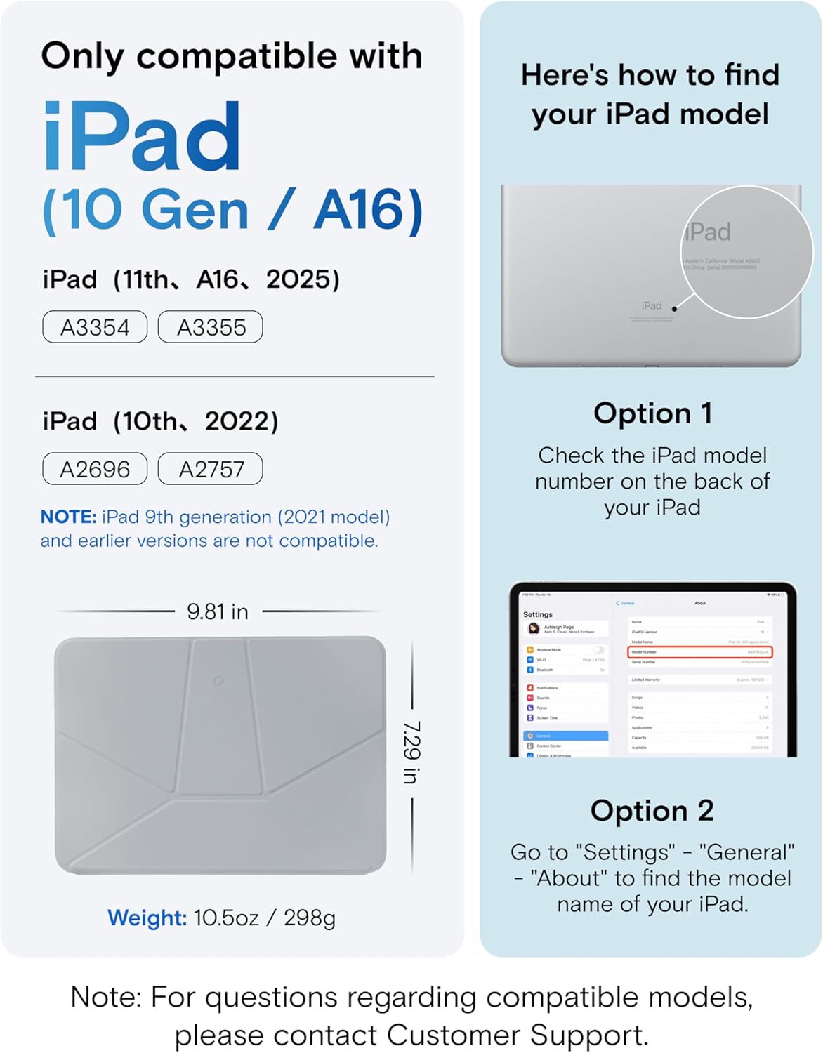 MOFT Dynamic Folio Case for iPad A16 11th Generation 2025 & iPad 10th Generation A14 2022, Silm Magnetic Stand Case with 20+ Viewing Angles, Auto Wake/Sleep, Ultra Thin, Cement x Sapphire