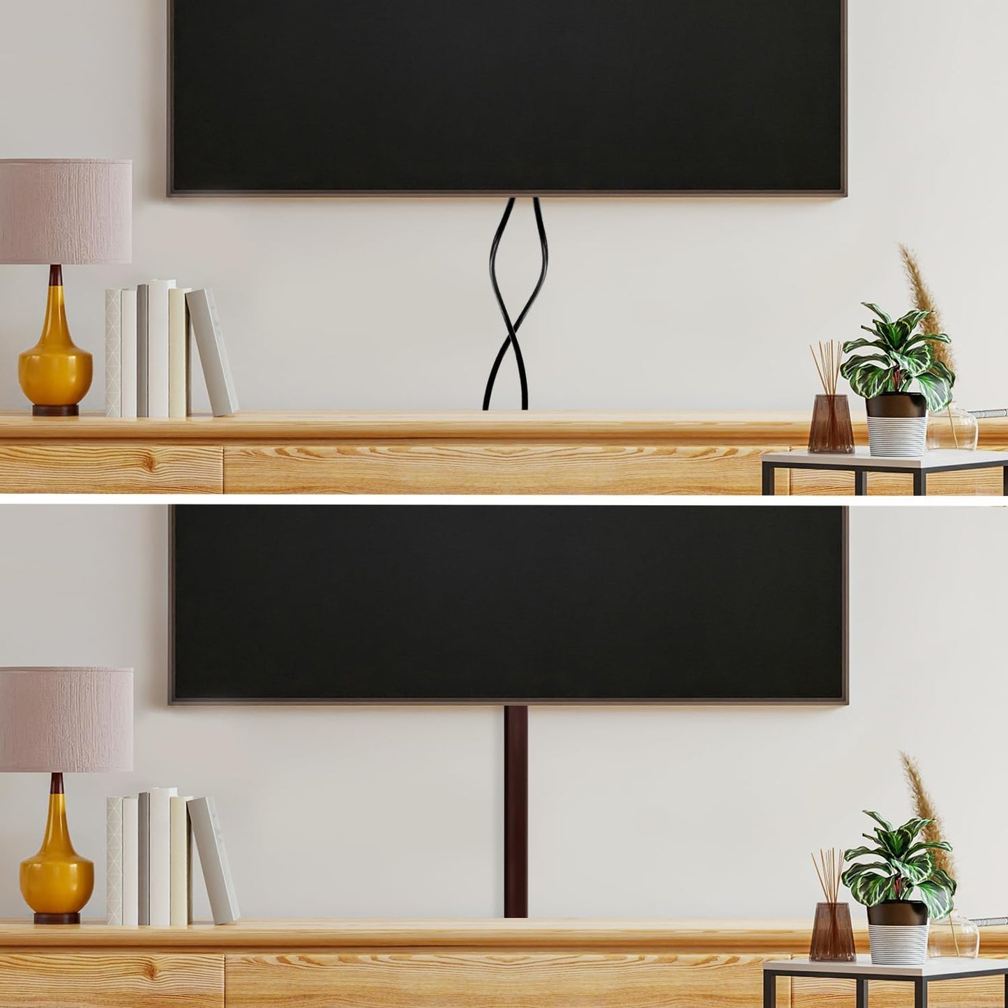 Rubber Bond TV Cord Hider Cable Protector - Strong Self Adhesive Wall Cord Cover Cable Hider - Low Profile Cable Management Wall Cord Concealer Cable Raceway (Dark Brown, 6 Feet)