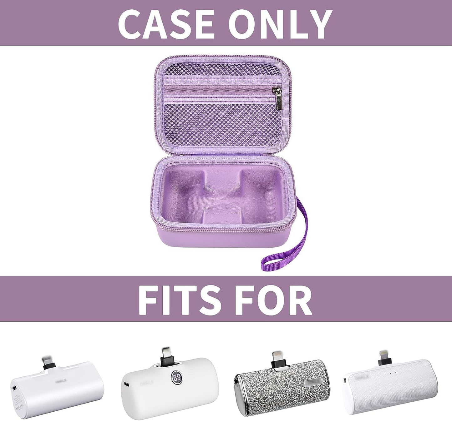 Portable Charger Power Bank Case for 2PCS Swyop/for Feob/for Charmast/for JEJILL/for LanLuk/for VEGER/for iWALK/for Taegila/for Kuulaa and More Small Charging Battery Pack - Bag Only (Purple)