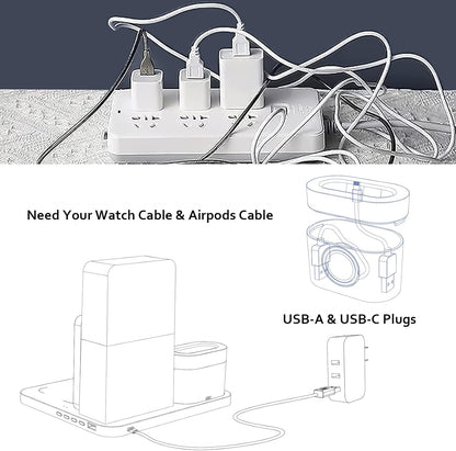 [2025 UV-Coating] COLSUR Wireless Charging Station, 3 in 1 Charging Station, Alarm Clock with Wireless Charger, iPhone 12/13/14/15/16 Pro/13 Mini/13 Pro Max/12 pro, AirPods