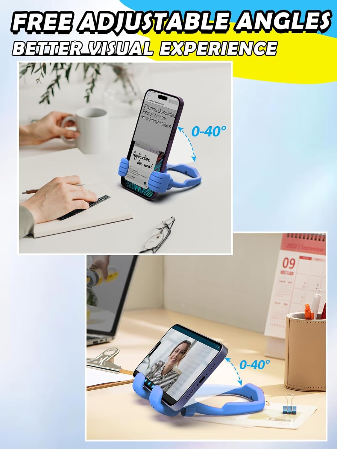Dad Gifts for Fathers Day from Daughter Son Cell Phone Stand: Upgrade Adjustable Thumbs Up Lazy Phone Holder for Desk Fun Birthday Gifts for Grandma Teens Girls Boys Adults Husband from Wife