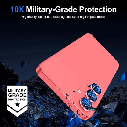 for Samsung Galaxy S25 Camera Lens Protector, Individual Metal Ring Tempered Glass Lens Cover, [Strong Adsorption] Scratch Resistant Ultra-Thin HD Clear Lens Cover, 1 Set-Pink Ring