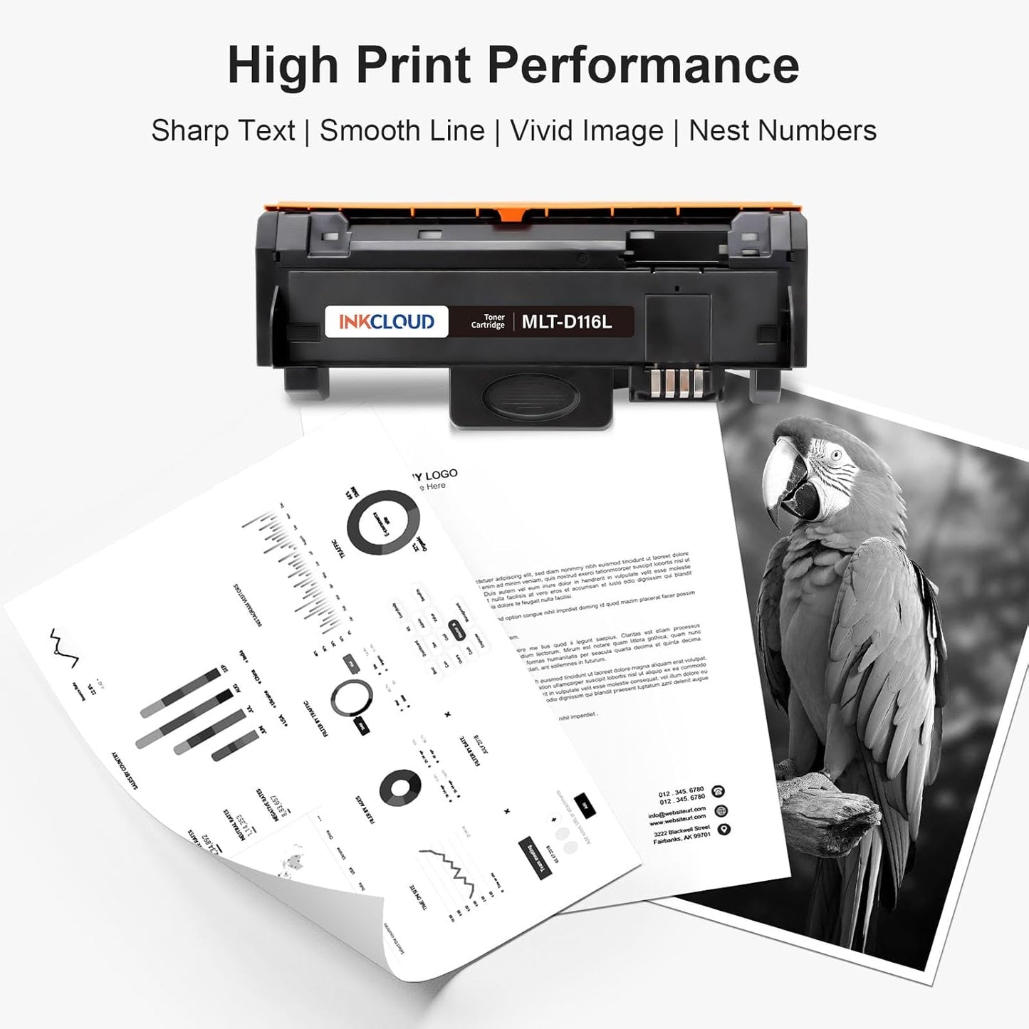 MLT-D116L High Yield Toner Cartridge 2Pack, Black Replacement for Samsung 116L D116L MLTD116L Toner to Compatible with Xpress M2625D M2675FN M2676FH M2875FW M2875FD M2885FW M287x Printer