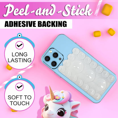 2024 Upgrade 2PCS Silicone Suction Cup Phone Case Adhesive Mount,Adhesive Grip, Sticky Suction Cup Phone Holder & Suction Phone case Holder TikTok & Selfies (Transparent, 3+16 Single Sided)