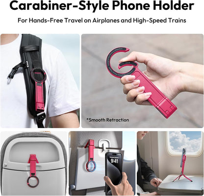 ULANZI MA30 Magnetic Phone Tripod Stand for iPhone - Aluminium Maglock Smartphone Mini Tripod Pocket Cell Phone Stand Strong Magnet Quick Mount Compatible with iPhone 16 15 14 13 12 Series, Red