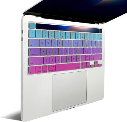 Allinside Keyboard Cover Skin for 2020 MacBook Pro 13 inch A2338 M1 A2251 A2289 and 2019 MacBook Pro 16 inch A2141 with Touch Bar & Touch ID, Ombre Blue Pink