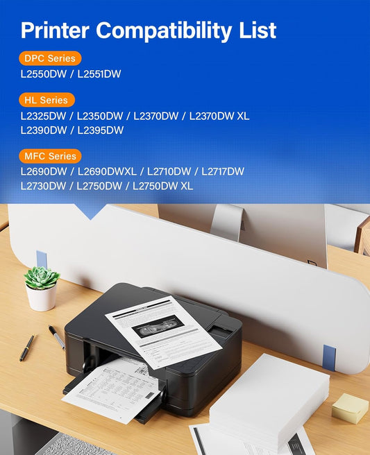 TN760 Black Toner Cartridge 2-Pack Compatible Replacement for Brother TN-760 MFC-L2710DW MFC-L2750DW HL-L2350DW DCP-L2550DW HL-L2395DW HL-L2370DW HL-L2325DW HL-L2390DW MFC-L2690DW Laser Printer Ink