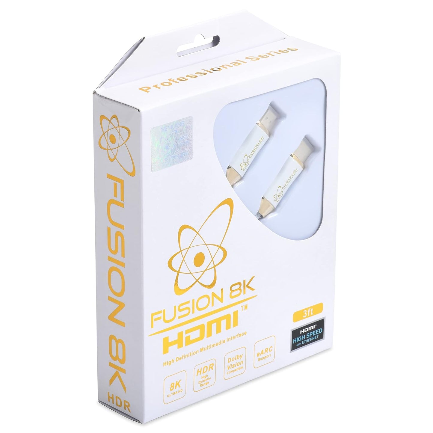 White HDR HDMI 2.1 Certified Cable Supports 10K 8K @60Hz and 4K @120Hz Compatible with Dolby Vision and All TVs, BluRay, Xbox Series X, PS5 (3 Feet)