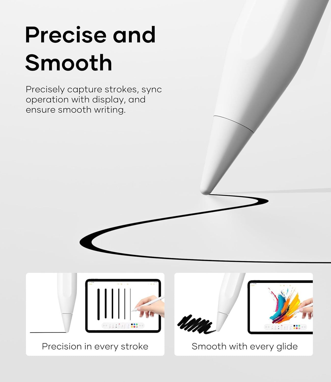 Replacement Pencil Tips for Apple Pencil Pro, Pen Tips for Apple Pencil 2nd Gen/1st Gen/USB-C, Wear-Resisting Pencil Nibs with Storage Box, Pen Nibs Set Compatible with Apple Pen (6 Pack, White)