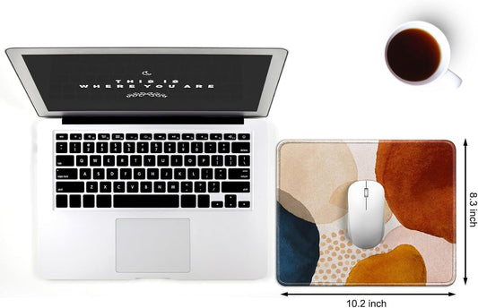 JIKIOU 3 Pack Mouse Pad with Stitched Edge, Comfortable Mouse Pads with Non-Slip Rubber Base, Washable Mousepads Bulk with Lycra Cloth, Mouse Pads for Computers Laptop Mouse 10.2x8.3x0.12in Boho