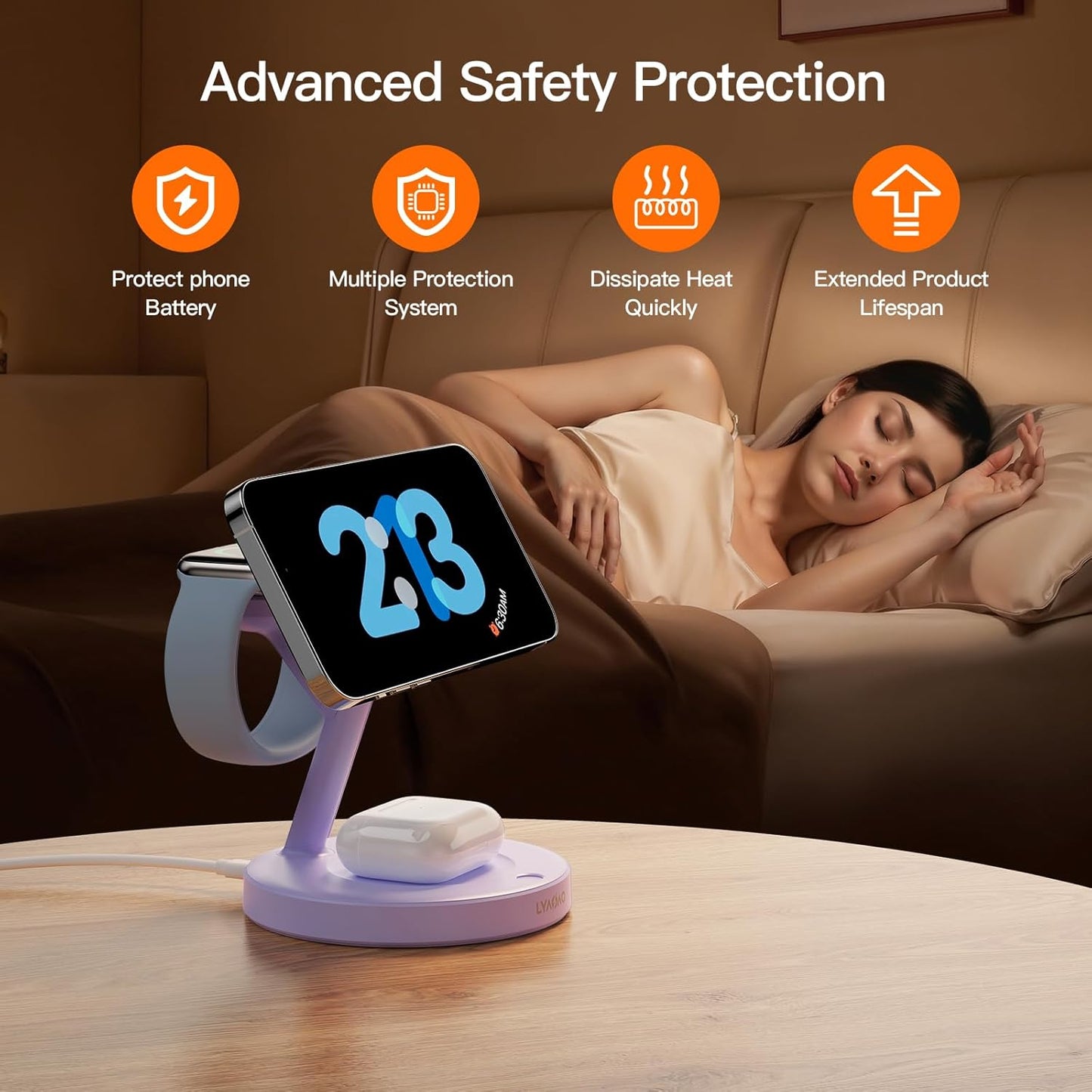 2025 3 in 1 Charging Station for Apple iPhone AirPods Watch with Mag-Safe Charger Wireless Charger Stand for iPhone 16 15 14 13 12 Series AirPods iWatch Series - Gifts for Wife & Husband