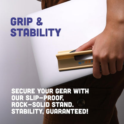 Steepy Portable Laptop Stand for Desk – Adjustable Height, & Portable Laptop Holder – Ergonomic Computer Stand for Cooling & Comfort – Slip-Proof, Sturdy Design – Universal Fit for 13-17 Inch Devices