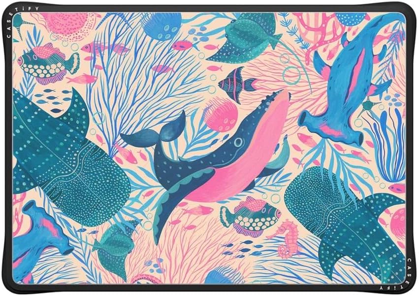 CASETiFY Impact MacBook Air 15" (M2-M4) Case [Cushioned Impact Corners/Scratch-Resistant/Anti-Slip Grip] - Under The Sea - Clear Black