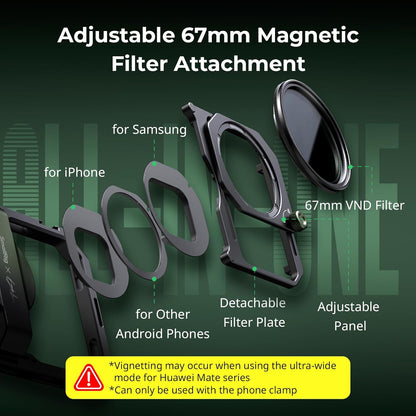 SmallRig x Brandon Li All-in-One Mobile Video Kit, Quick Release Universal Phone Video Rig Kit for iPhone for Samsung for Pixel, with Wireless Rotatable Handles for M.2 SSD w 67mm VND Filter - 4596