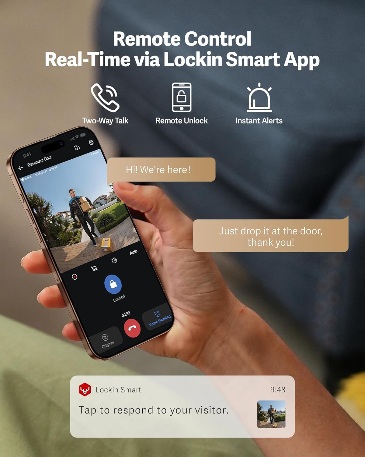 Lockin Veno Plus Smart Lock with 2K 180° Security Camera & Video Doorbell, AI Local Storage, Palm Vein/Fingerprint Keyless Entry Door Lock, Smart Locks for Front Door Bulit in Wi-Fi, App Control