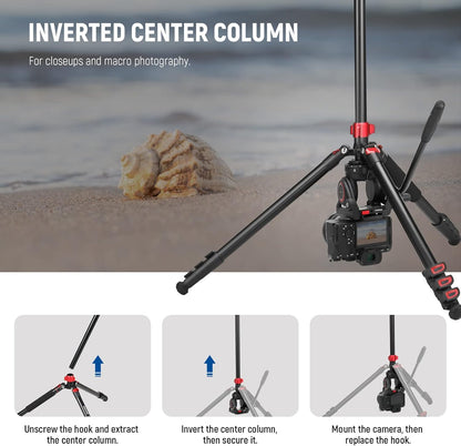 NEEWER 72" Fluid Head Video Tripod Monopod, Aluminum Alloy QR Plate Compatible with DJI RS Gimbal, 360° Pan & +90°/-70° Tilt for DSLR Camera Camcorder, Max Load 13.2lb/6kg, TP72A