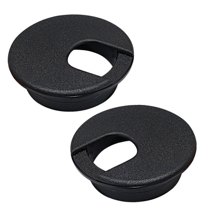 2 Pcs Desk Grommet 1-1/2" / 38 mm, Desk Cord Hole Cover, Cable Grommet ABS Plastic, Desk Hole Grommet for Home & Office Pc, Detachable Cable Cord Organizer-Black