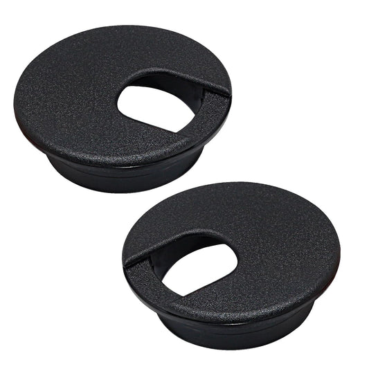 2 Pcs Desk Grommet 2" / 50 mm, Desk Cord Hole Cover, Cable Grommet ABS Plastic, Desk Hole Grommet for Home & Office Pc, Detachable Cable Cord Organizer-Black