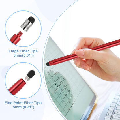 PATIKIL 5 Pcs Stylus Pens for Touch Screens, 2 in 1 High Sensitivity Universal Pen Capacitive Stylus for Phone Tablets Laptop Touch Screen Devices, Red