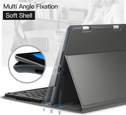 JETech Keyboard Case for iPad 10.2-Inch (2021/2020/2019 Model, 9th/8th/7th Generation) with Pencil Holder, Magnetic Detachable Bluetooth Wireless Keyboard, Soft TPU Back Stand Cover (Space Gray)