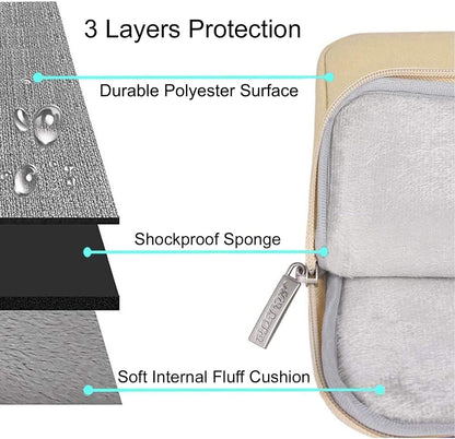 MOSISO Laptop Case 16 inch, 15-15.6 inch Laptop Sleeve Compatible with MacBook Pro 16 M4 M3 M2 M1, HP Acer Dell Lenovo ASUS Notebook, Polyester Vertical Computer Sleeve Bag with Pocket, Camel