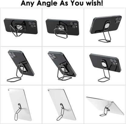 Phone Ring Holder Finger Kickstand, Upgraded 360° Rotation Metal Phone Grip for Magnetic Car Mount Foldable Cell Phone Stand Compatible with Most Smartphones