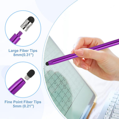 PATIKIL 5 Pcs Stylus Pens for Touch Screens, 2 in 1 High Sensitivity Universal Pen Capacitive Stylus for Phone Tablets Laptop Touch Screen Devices, Purple